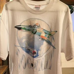 VINTAGE! Hanes dog fight tee